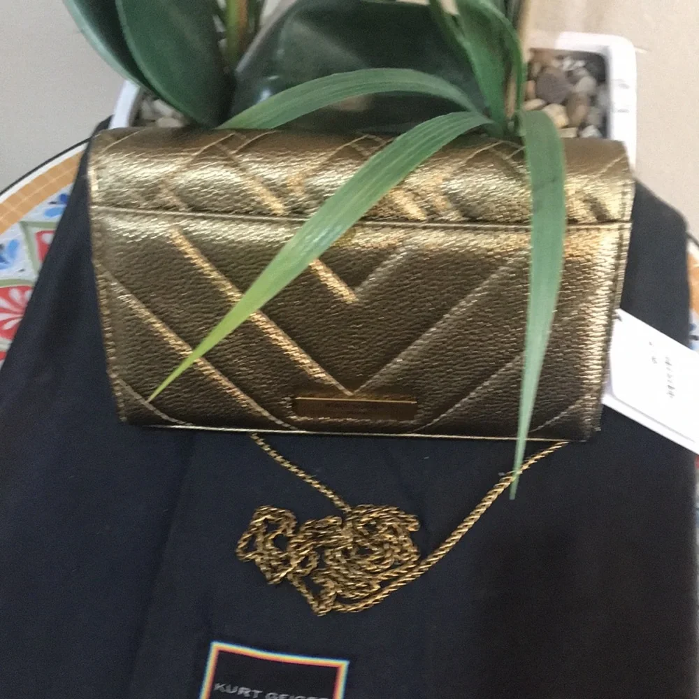 Kurt Geiger London Extra Mini Kensington Metallic Bronze Hardware Crossb… - Picture 4 of 16